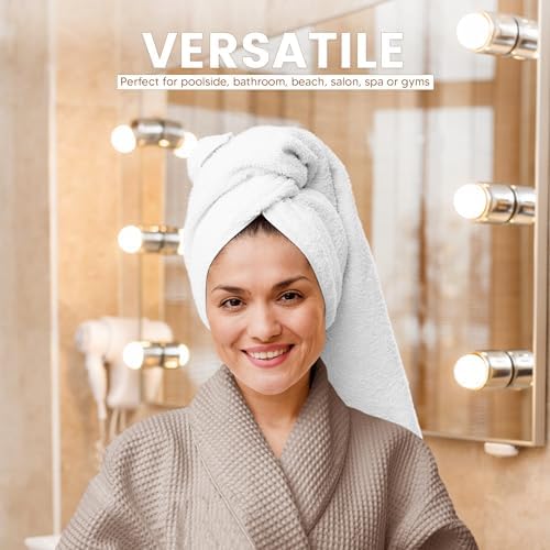 Towel and Linen Mart 100% Cotton White 6 Pack Bath Towel Set, Quick Dry - Image 2