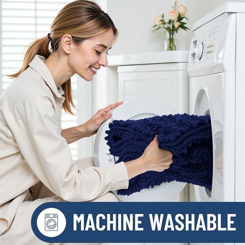 Smiry Bathroom Rugs 59X20, Extra Soft Rubber Backing Chenille Bath Mats - Image 6