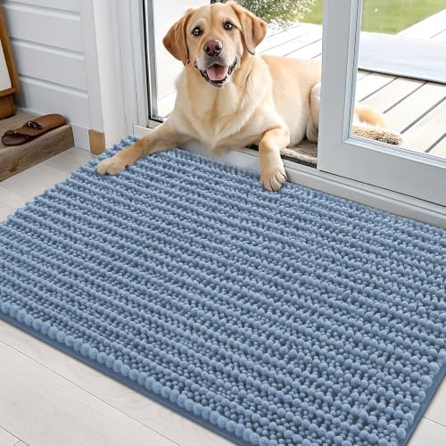OLANLY Dog Door Mat for Muddy Paws 36x24, Ultra-Absorbent Chenille Mud Mat by OLANLY