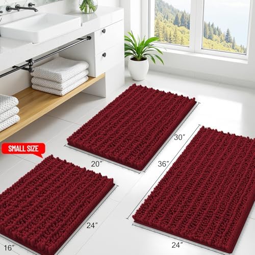 Smiry Bathroom Rugs 48X32, Extra Soft Rubber Backing Chenille Bath Mats - Image 2