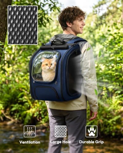 Pecute Cat Backpack Carrier, Large Space Cat Bubble Backpack - Image 4