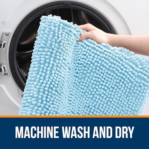 OLANLY Bathroom Runner Rugs 70x24, Extra Soft Absorbent Chenille Bath Rugs - Image 5