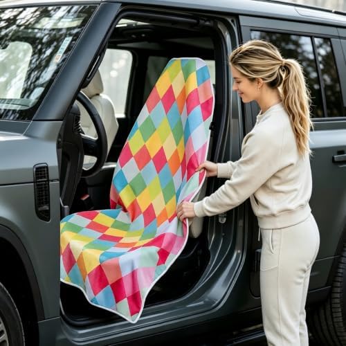 Waterproof Car Seat Cover Towel, Diamond Shape - Image 2