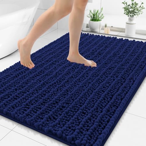Smiry Bathroom Rugs 48X32, Extra Soft Rubber Backing Chenille Bath Mats by Smiry