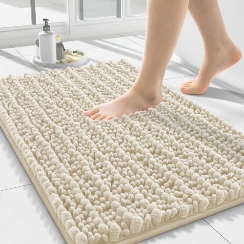 Smiry Bathroom Rugs 24X16, Extra Soft Rubber Backing Chenille Bath Mats by Smiry