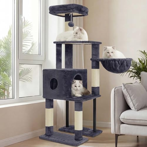 Heybly Cat Tree with Toy, 49 inch Cat Tower by HEYBLY