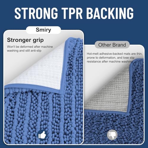Smiry Bathroom Rugs 30X20, Extra Soft Rubber Backing Chenille Bath Mats - Image 3