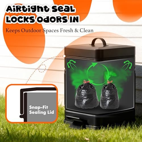 Dog Poop Trash Can Outside, Metal Small Outdoor Trash Can - Image 5