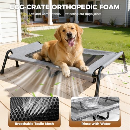 Lekereise Outdoor Elevated Dog Bed, Raised Dog Beds - Image 2