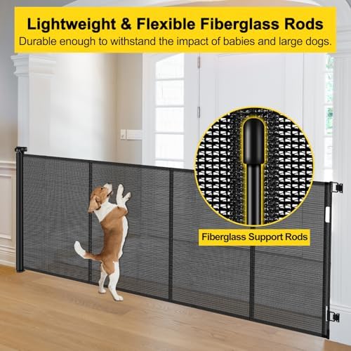 Reinforced 42" Extra Tall x 80" Wide Retractable Baby Gates - Image 3