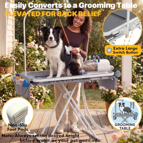 PAWZIDEA 2-in-1 Dog Bathtub & Grooming Table 43" - Image 4