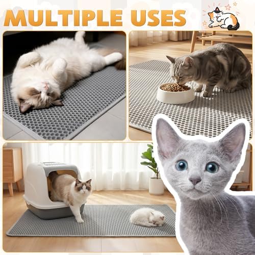 Cat Litter Mat 24"x15", Double Layer Waterproof Litterbox Mat - Image 6