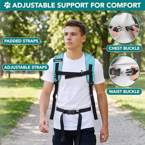 PetAmi Expandable Dog Cat Backpack Carrier, Airline Approved, Teal Blue - Image 6