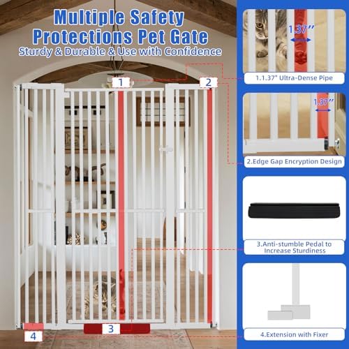 SHYUJAJIE 71 Inch Extra Tall Pet Gate - Image 4