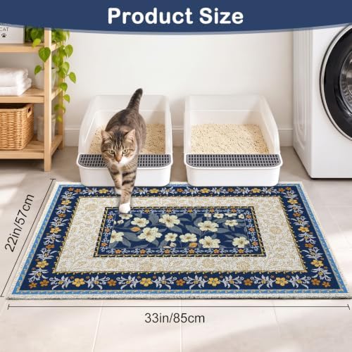 Unicorn Catcher 33"x22" Cat Litter Mat Non-Slip Washable Litter Box Mat - Image 6