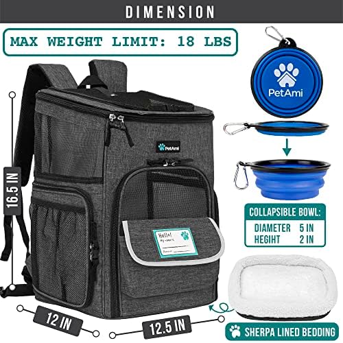PetAmi Dog Backpack Carrier, Airline Approved 4-Way Entry Cat Bag - Image 2