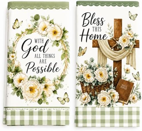 2 Pack Faith Floral Kitchen Towels by Z-synka