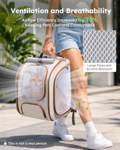 Pecute Cat Backpack Carrier, Spacious & Breathable Pet Backpack - Image 3