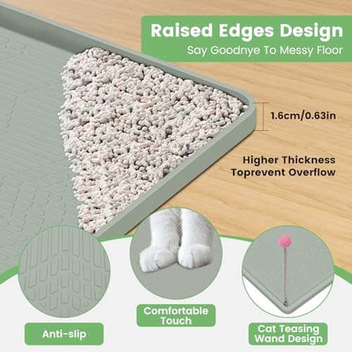 Cat Litter Mat, Waterproof and Easy to Clean Silicone Cat Mat - Image 3