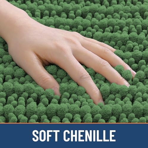 Smiry Bathroom Rugs 24X16, Extra Soft Rubber Backing Chenille Bath Mats - Image 4