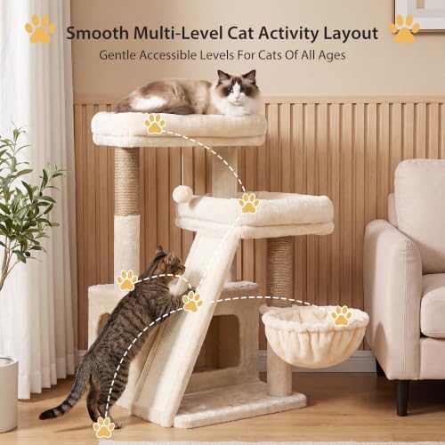 Heybly Compact Cat Tree with Big Scratcher, Stable Cat Tower HCT206SMJ - Image 7