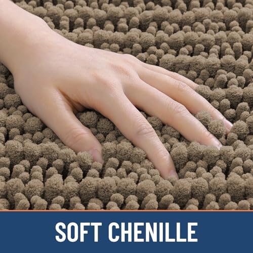 Smiry Bathroom Rugs 34X21, Extra Soft Rubber Backing Chenille Bath Mats - Image 4