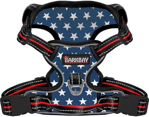 BARKBAY Dog Harness for Medium Sized Dog No Pull Mesh 2 Clips Dog Vest by BARKBAY