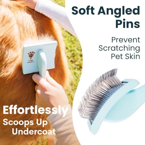 Pet Slicker Brush With Soft Massage Grooming Stainless Steel Pins - Image 3