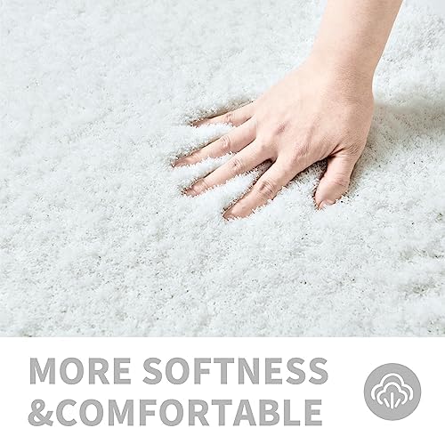 CozeCube 36"x24" White Non Slip Microfiber Bathroom Rug Washable - Image 3