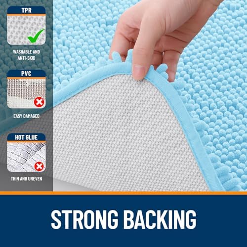 OLANLY Bathroom Runner Rugs 70x24, Extra Soft Absorbent Chenille Bath Rugs - Image 6