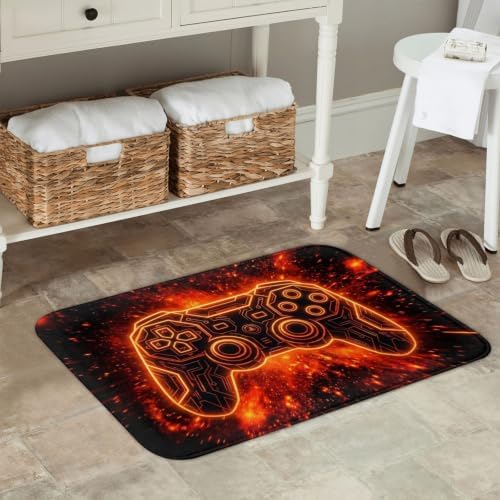 Game Joystick Gaming Bath Mat 24x16 Inch Non-Slip Soft Microfiber Bathroom Rugs - Image 2