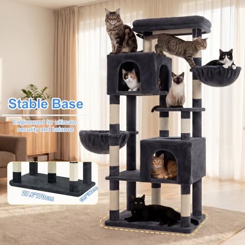 Heybly 68.1" Cat Tree with Oversized Top Platform & Wide Base HCT059G - Image 3