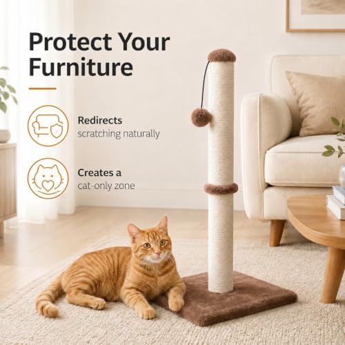 Dimaka 29" Tall Cat Scratching Post, Claw Scratcher - Image 6