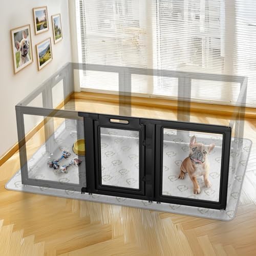FXW AuraSpace Clear Acrylic Indoor Dog Playpen, 2 Panels - Image 2