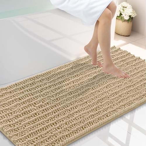 Smiry Bathroom Rugs 45X27, Extra Soft Rubber Backing Chenille Bath Mats by Smiry