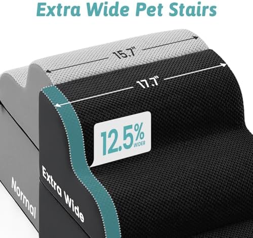 COZY KISS Detachable Small Dog Stairs 19.7" H, Wide Pet Step - Image 3