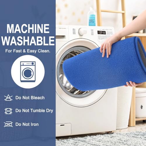 OLANLY Memory Foam Bathroom Rugs 36x24, Absorbent Bath Mat, Cornflower Blue - Image 6