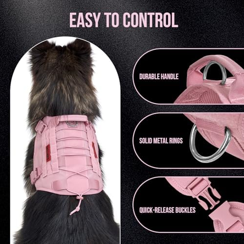 OneTigris Tactical Dog Harness Vest No-Pull Service Dog Vest - Image 3