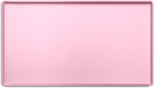 CatGuru Cat Food Mat, Small & Large Pet Feedingd Mat, 100% Waterproof Cat Mats for Food and Water, Silicone Mats for Pet Bowls, Non-Slip Placemat for Water Bowl or Fountain (Small, Pink)