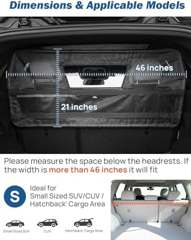JOYTUTUS 46" Wide Dog Car Barrier - Image 3