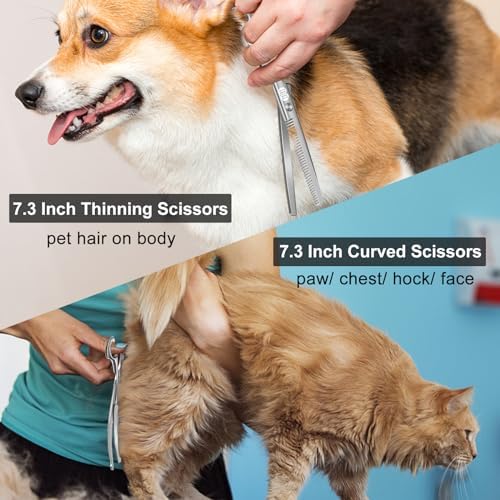 CIICII Dog Grooming Scissors Kit, 7 Inch Safety Pet Cat Shears Set - Image 6