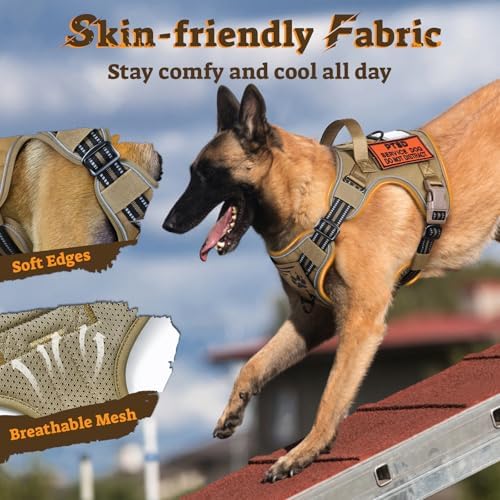 rabbitgoo Tactical Dog Harness for Large Dogs, No Pull Service Pet Vest - Image 4