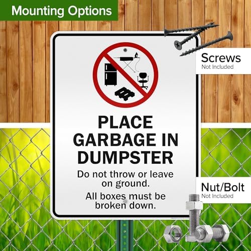 Place Garbage Inside Dumpster Do Not Throw Or Leave On Ground All Boxes - Image 5