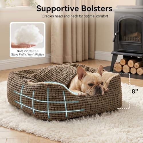 GASUR Dog Beds for Large Medium Small Dogs, Rectangle Cave Hooded Blanket Puppy - Image 3