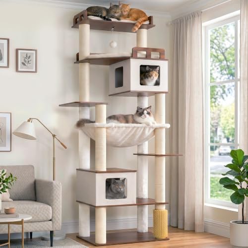 Gitelsnour Cat Tree, Wooden Multi-Level Tower by Gitelnour