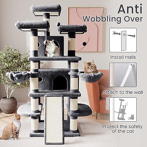 SHA CERLIN 68 Inches Multi-Level Large Cat Tree - Image 7