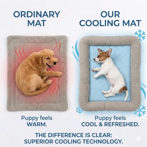 Dog Cooling Mat for Summer, Self Cooling Ice Silk Pet Bed Mat for Crate - Image 3