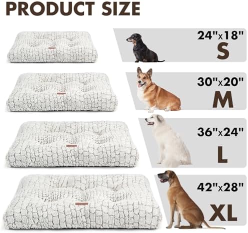 Dog Bed Crate Pad for Small Dogs 36"x24" Coffee - Image 6