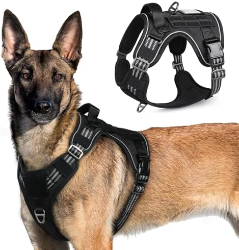 rabbitgoo Tactical Dog Harness for X-Large, No Pull Military Service Vest by rabbitgoo