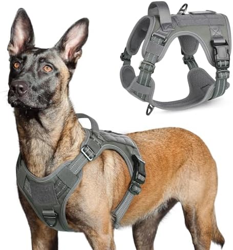 rabbitgoo Tactical Dog Harness for Large, No Pull Military Service Vest by rabbitgoo